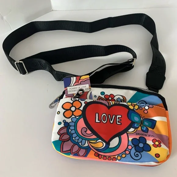 Brighton Power Of Love Convertible Graphic Crossbody/Shoulder Bag NWT - Picture 3 of 14